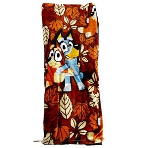 Bluey Bingo Hug Fall Leaves Autumn Blanket 50x70 Soft Cuddle Cozy Plush Throw